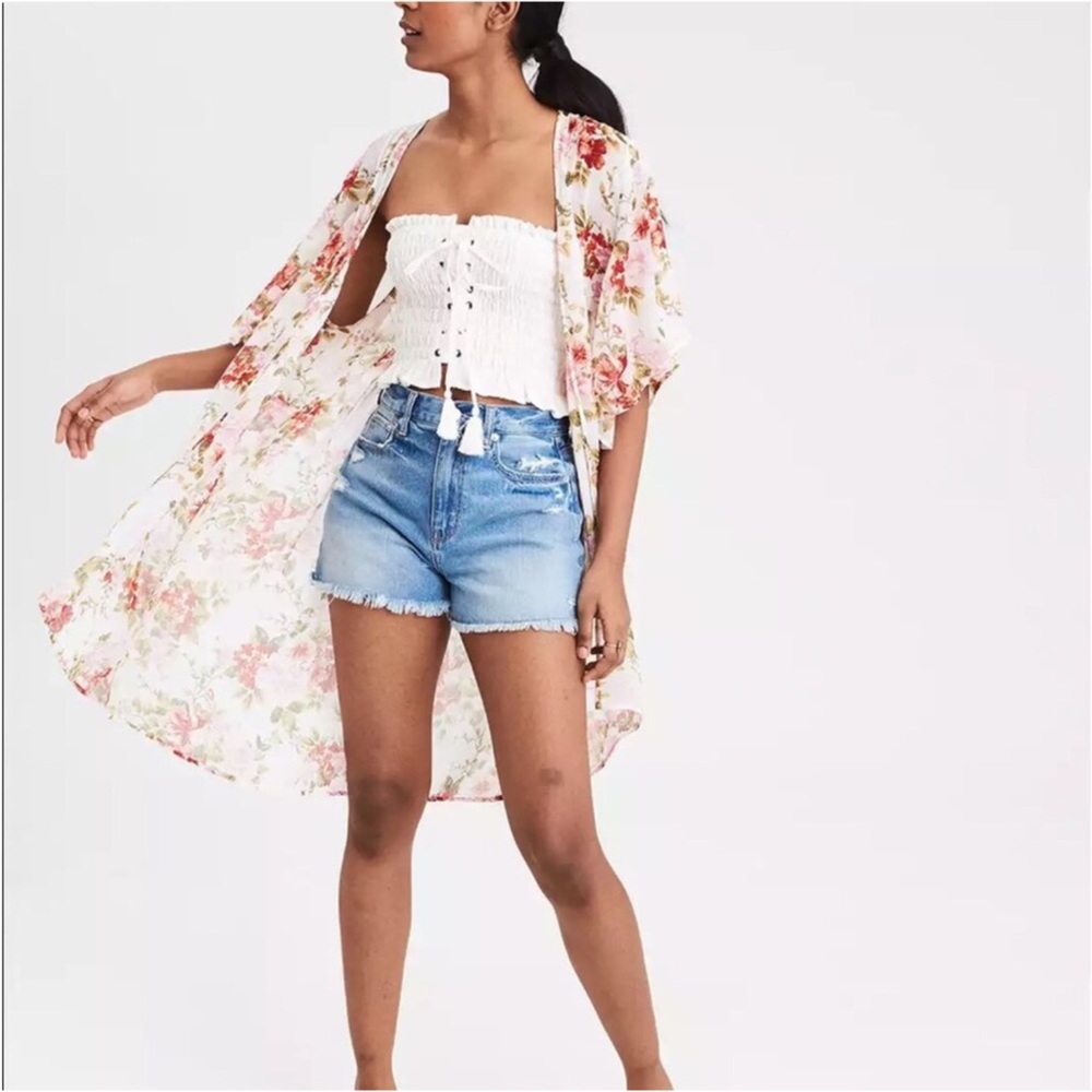 American Eagle | Sheer Floral Kimono Style Cover Up